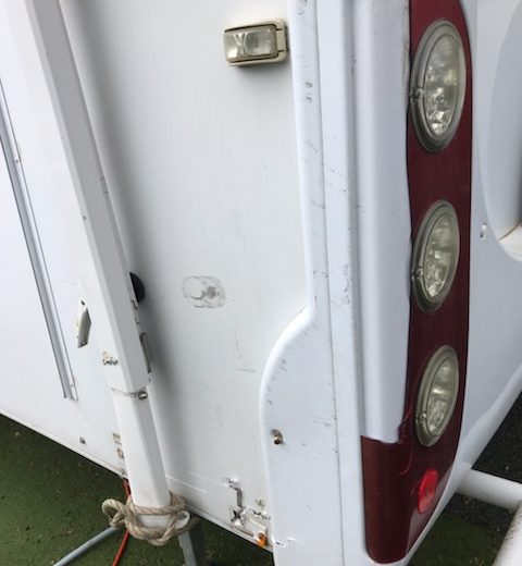 Damaged Jayco fibreglass