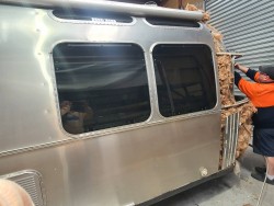 Metal fabrication work to repair an Airstream Insurance repairs for Airstream caravans